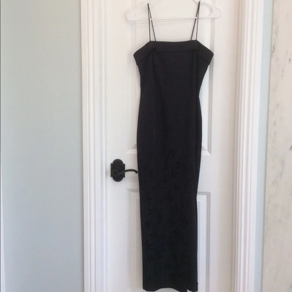 JR Nights CALIENDO Black LEAF PROM DRESS